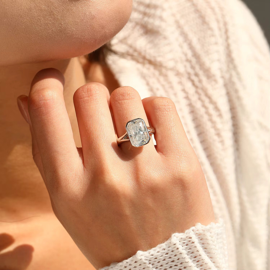 MODIAN Moissanit-Ring, 925 Silber, Damen - Bild 3