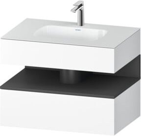 Duravit Einbauwaschtisch-Möbel-Set Qatego in Grau Matt und Weiß, B/T/H: 80 x 55 x 60 cm - Bild 1