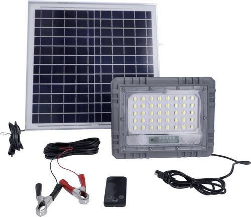 AS Schwabe 46983 LED-Flutlichtstrahler mit 25W Solarmodul in Naturweiß inklusive Bewegungsmelder und Fernbedienung - Bild 1