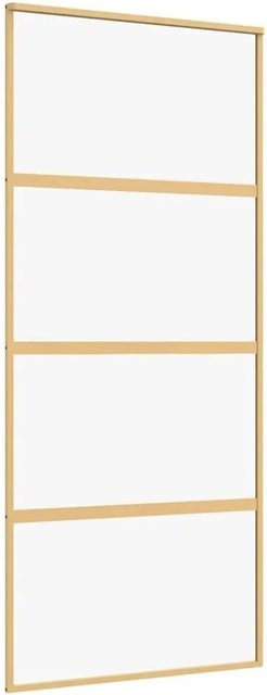 vidaXL Schiebetür aus ESG-Klarglas und Aluminium in Gold, B/H: 90 x 205 cm - Bild 1