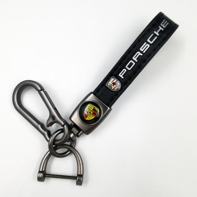 Porsche Schlüsselanhänger Leder, schwarz, Unisex - Bild 1