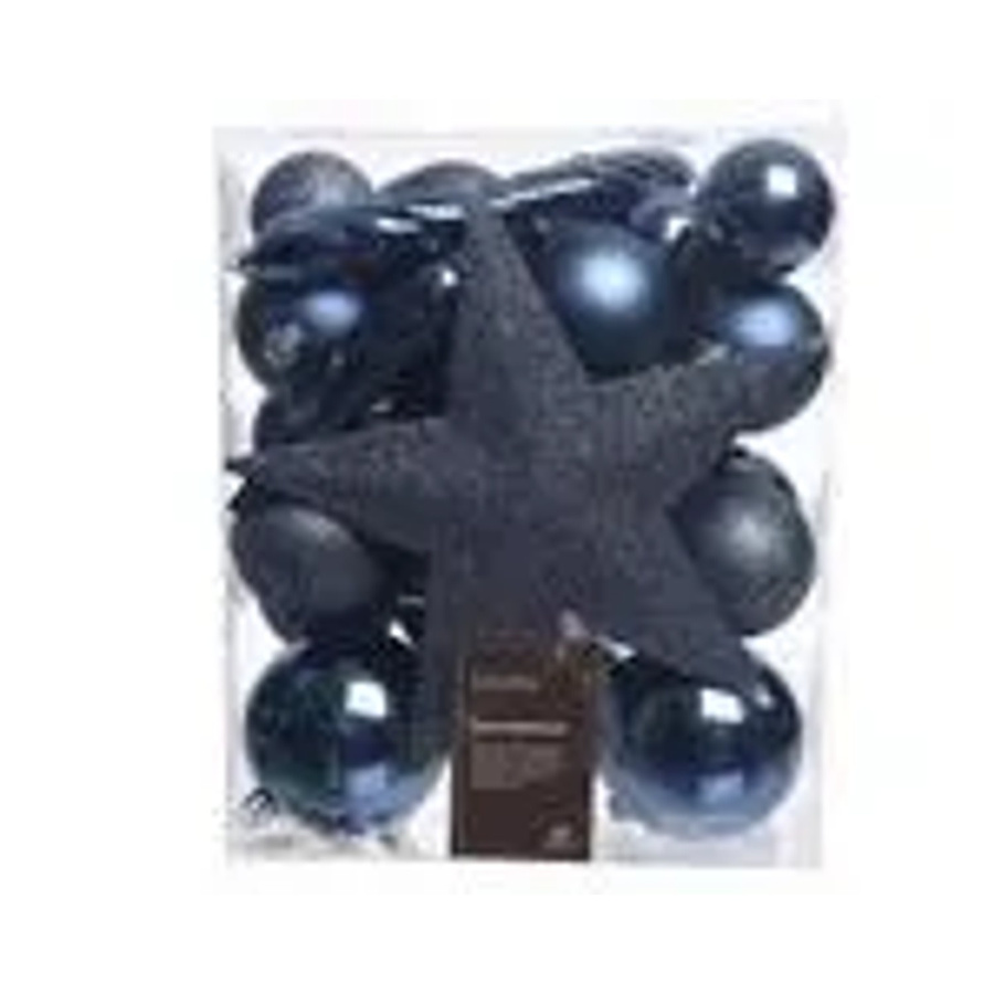 Kaemingk Weihnachtsbaumkugeln blau, 33 Stück, bruchfest, Durchmesser: 8 cm - Bild 2
