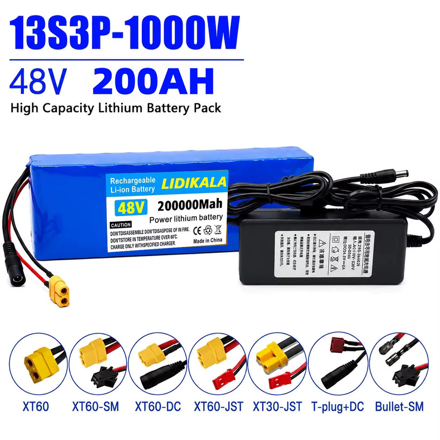 Ddadache Lithium-Ionen-Akkupack 48V 200Ah 200000mAh 13S3P Blau mit intelligentem BMS für E-Bike und Scooter - Bild 6