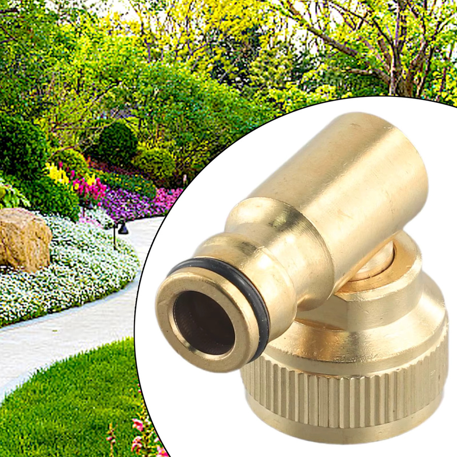 Schnellkupplungs-Stecker für Schlauchaufroller mit flexiblem Winkelgelenk, 3/4 Zoll BSP, Farbe: Gold - Bild 3