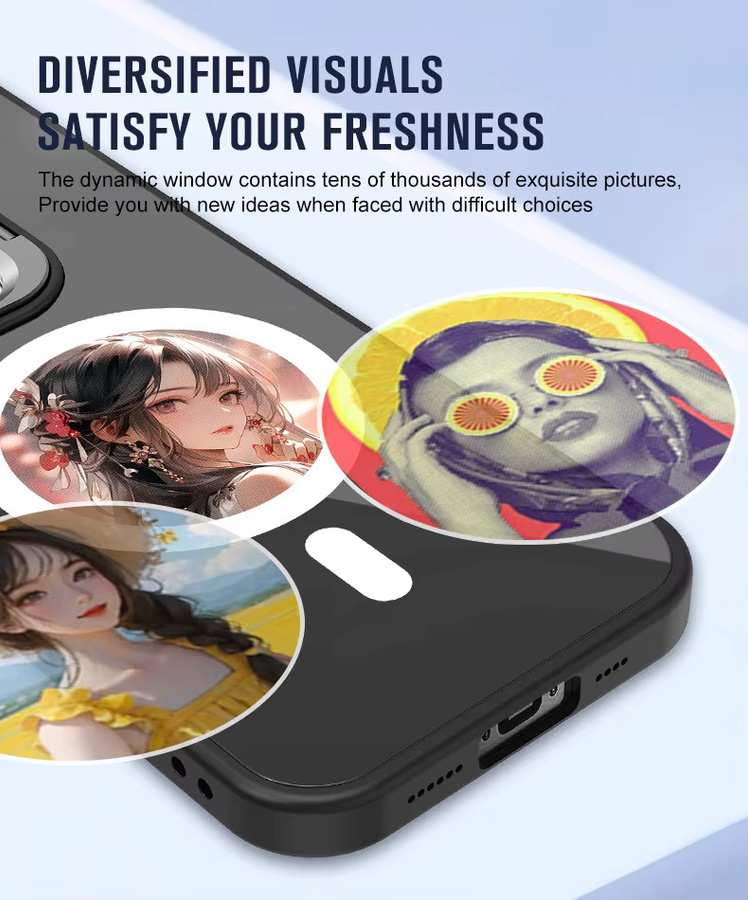 NFC LED Smart E-Ink Handyhülle für iPhone 16, 16Plus, 16Pro, 16Pro Max in Schwarz mit DIY anpassbarem Display und magnetischem PC-Material - Bild 3