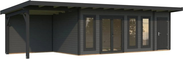 Palmako Holz-Gartenhaus Aurelia mit Pultdach in Dunkelgrau, B: 973 cm, T: 300 cm - Bild 1