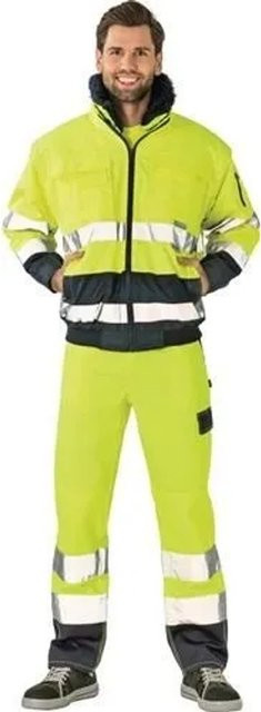 Planam Warnschutz Comfortjacke EN ISO 20471 Klasse 3 in Gelb und Marine, Größe XL - Bild 1