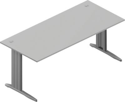 Schreibtisch Arlon-Office in Lichtgrau, modern mit Kabeldurchlass, B: 180 cm, T: 80 cm, H: 73 cm - Bild 1