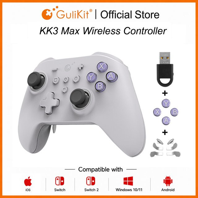 Gulikit KK3 Max KingKong 3 Gamepad mit Hall-Effekt Joysticks und Auslöser für Windows, Nintendo Switch, Android und iOS in Grau oder Weiß - Bild 1