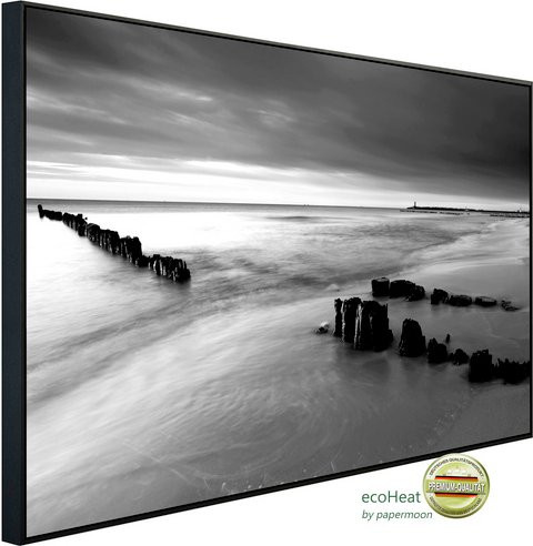 papermoon EcoHeat Infrarotheizung Strand Schwarz Weiss mit Matt-Effekt und App-Steuerung - Bild 1