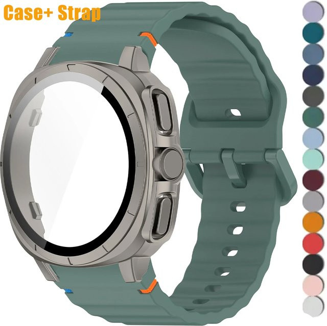 CHIICSMART Uhrenarmband Silikon, 2-in-1-Gehäuse+Armband, Samsung Galaxy Watch 7 40mm 44mm, Ultra 47mm, Unisex - Bild 1