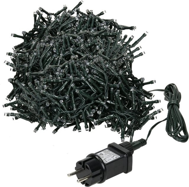 ECD Germany LED Cluster Lichterkette Extra Warmweiß, 1500 LED, 30 m, IP44, 8 Programme - Bild 1
