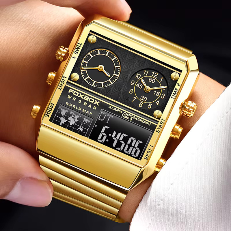 Lige Chronograph, Quarz, Edelstahl, Eckig, Silber, Herren - Bild 5