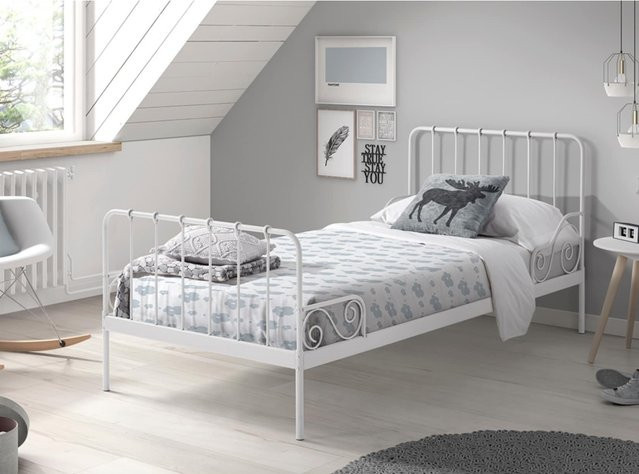 Vipack Metallbett Alice in Weiß, nostalgisches Design, B/T/H: 90 x 200 cm - Bild 1