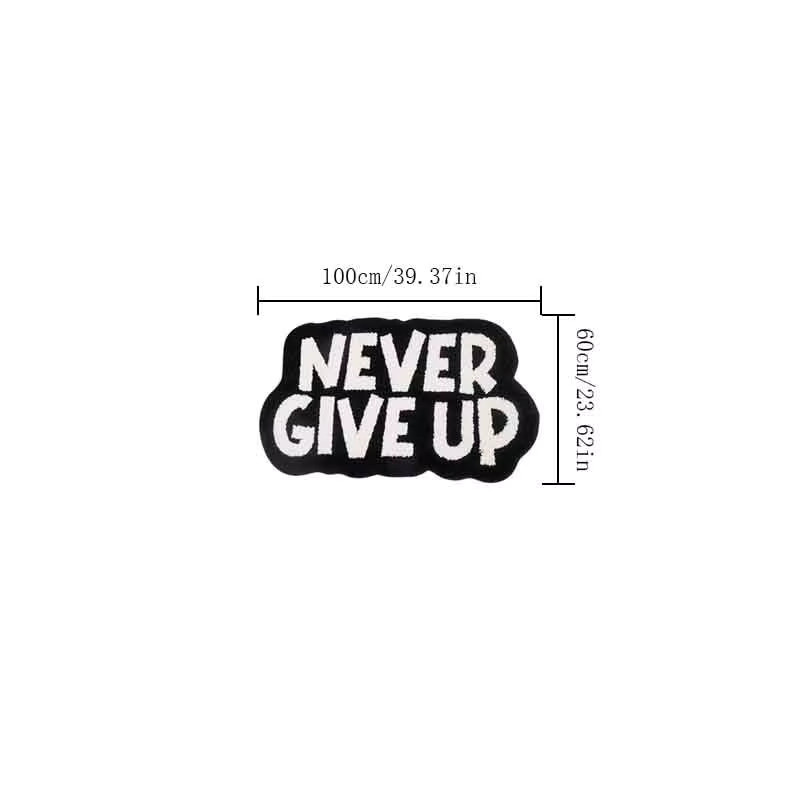 VIKAMA Teppich Never Give Up Letter Design in Schwarz, weicher und flauschiger Nachttisch-Teppich für dein Schlafzimmer, B/T: 100 x 60 cm - Bild 4