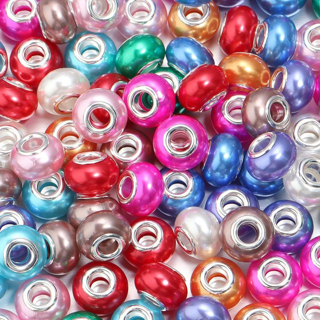 Louleur Perlen, Imitation Perle, Harz, Bunt, Großes Loch, 20 Teile/Los - Bild 1