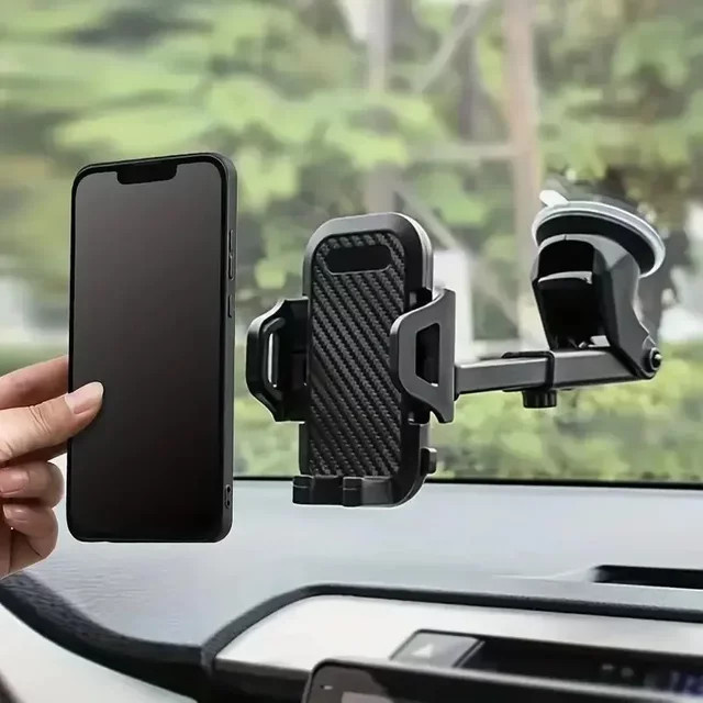 Autotelefonhalter Sucker Mount Saugnapf-Ständer für iPhone, Xiaomi, Huawei und Samsung in Schwarz - Bild 1