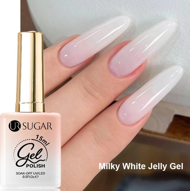 UR SUGAR Jelly Gel Nagellack, Milchig-Weiß, 15 ml - Bild 1