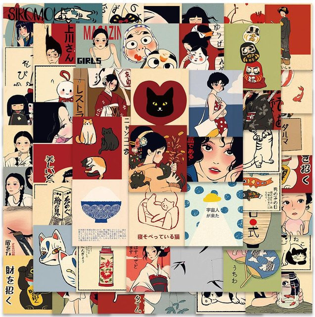 SIKOMOLE Kawaii Cartoon Aufkleber im japanischen Stil mit Graffiti-Motiven, Mehrfarbig - Bild 1