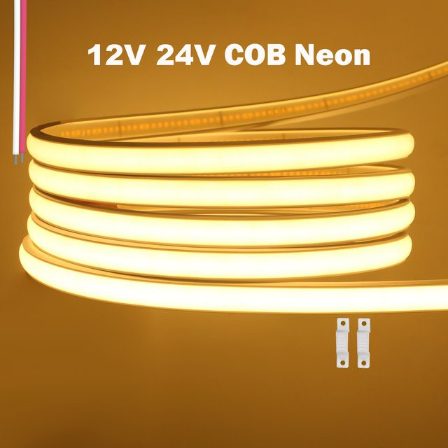 HEGEHE COB Neon Flex LED Streifenlicht Warmweiß IP67 Wasserdicht 24V - Bild 1