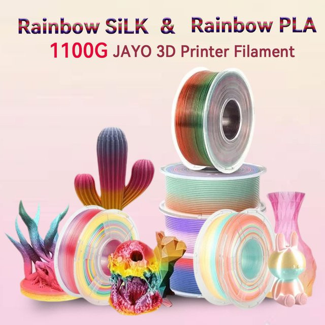 JAYO PLA Regenbogen Filament 1,75 mm 1100 g Transparent/Seide Multicolour für FDM 3D-Drucker - Bild 1