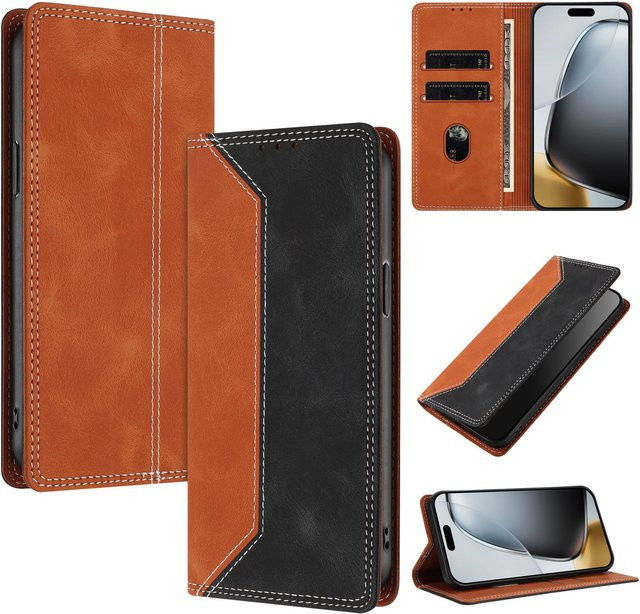Magnetische Lederhülle für ZTE nubia RedMagic 11 Pro und RedMagic 11 Pro Plus in Braun - Bild 1