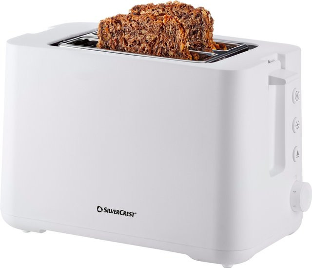SILVERCREST Toaster STK 870 D2 aus Kunststoff und Edelstahl in Weiß mit Auto-Shutoff-Funktion - Bild 1