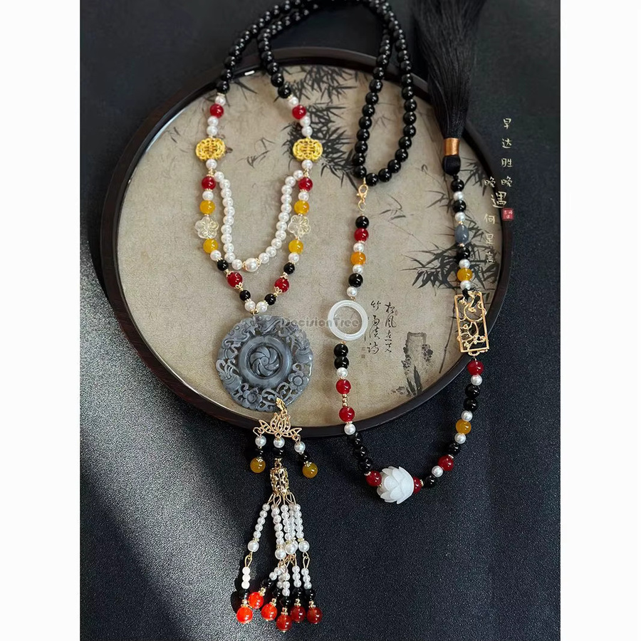 Lange Anhänger-Halskette, Bunt, Unisex, Ohne Stein - Bild 2