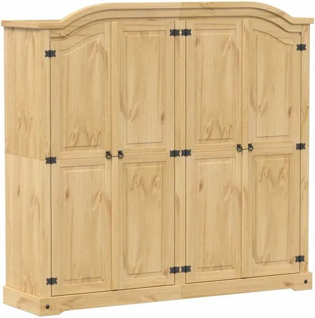 vidaXL Kleiderschrank Corona aus Massivholz Kiefer in Braun, B/T/H: 194 x 52 x 186 cm - Bild 1