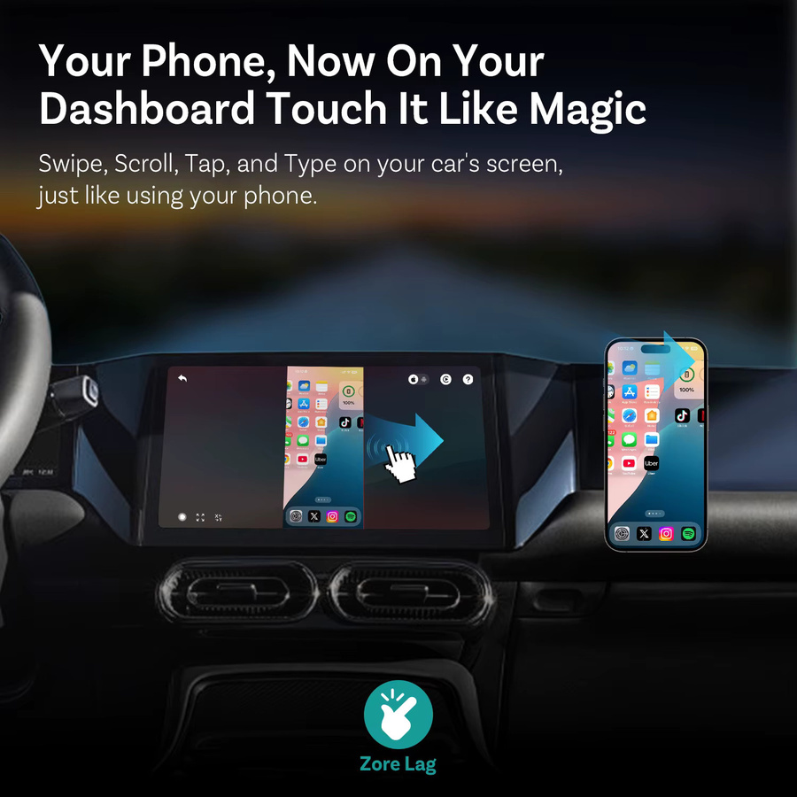 Ottocast Mirror Touch Wireless CarPlay Adapter Black – Bidirektionaler Dongle mit Mirroring für iOS und Android kompatibel mit Audi und Benz - Bild 4
