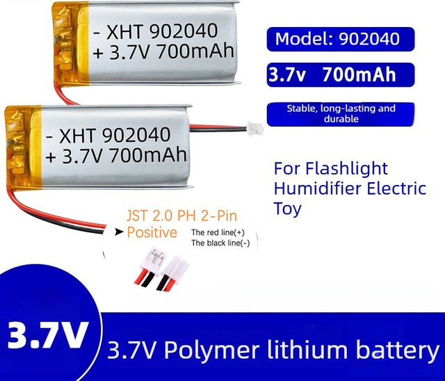 GJUELIRRA Lithium-Polymer-Akku LiPo wiederaufladbarer Akku 3,7V 700mAh für Taschenlampen, Luftbefeuchter und Elektronik - Bild 1