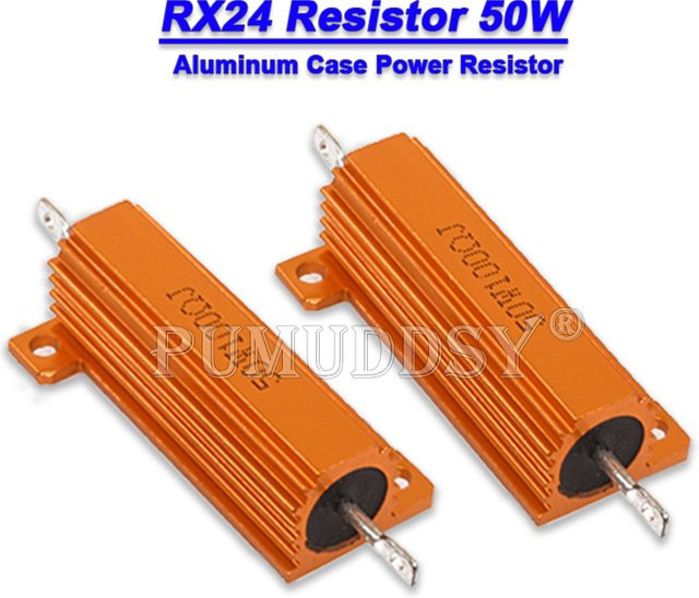 PUMUDDSY Rx24 50W Aluminium Power Metal Case Drahtwiderstand in Orange, Widerstandsbereich 0,01 bis 0,1 kOhm - Bild 1