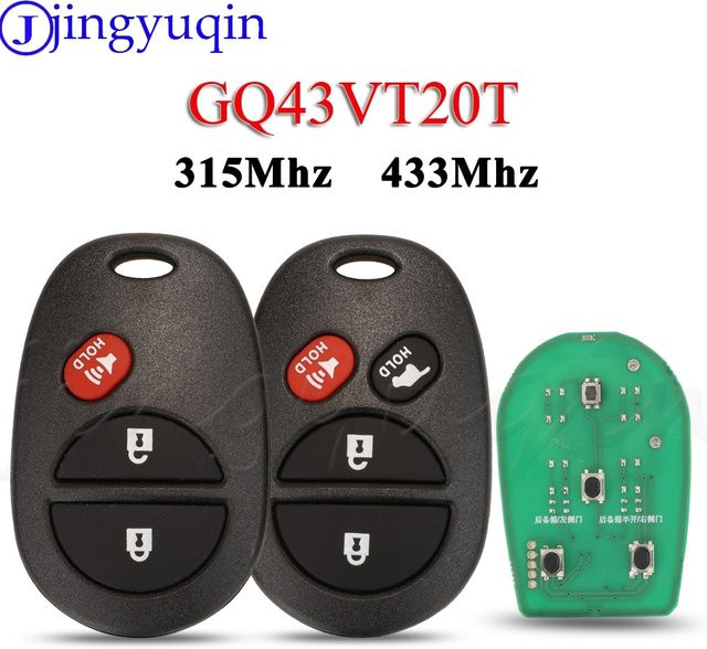 JYQ Fernbedienung Auto Schlüsselanhänger für Toyota Sienna Solara Avalon Camry Highlander Sequoia Tacoma Tundra, 315 MHz / 433 MHz, Schwarz - Bild 1