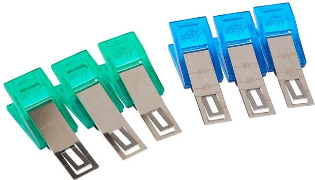 Taylor Seville Magic Clips Stoffklammern in Small, 6 Stück, Silber und Multicolour - Bild 1