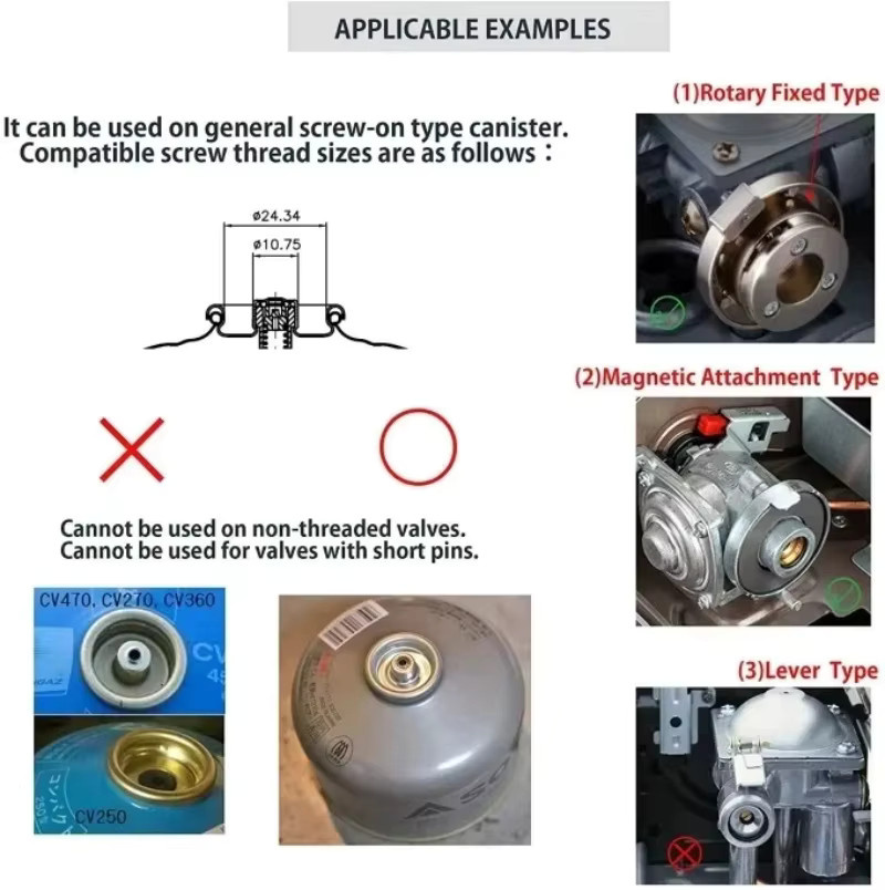 CAMPINGMOON Gas Konverter Z13M Split Typ Magnet Adapter in Silber für Camping und Picknick - Bild 3