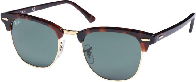 Ray-Ban Sonnenbrille Clubmaster, Browline, Semi-rimless, Braun, Herren - Bild 1