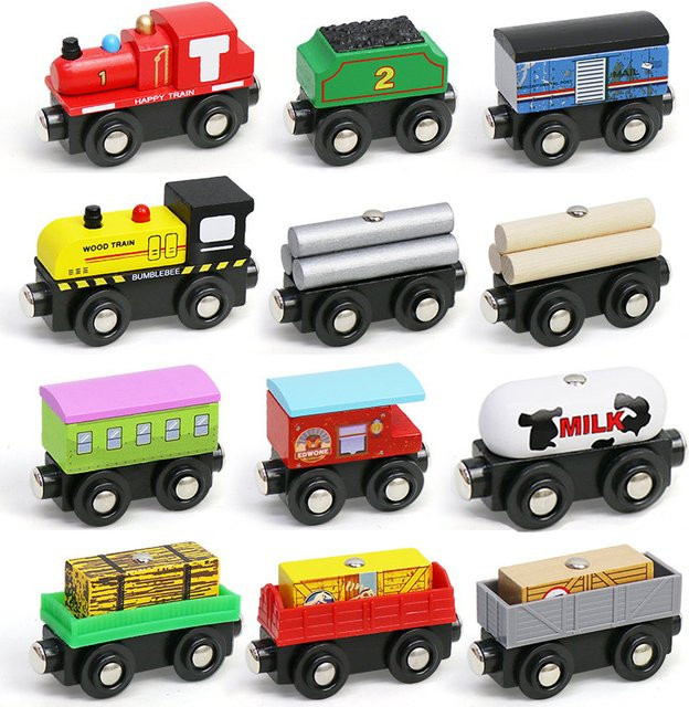 YunDuo BaBy Magnetische Holz-Eisenbahn Lokomotive als Spielzeug-Zubehör in Mehrfarbig - Bild 1