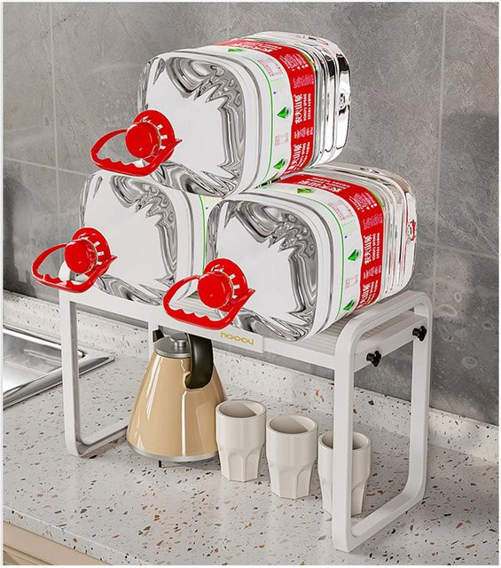 KONNWEI Küchenlagerregal aus Kunststoff in Weiß mit verstellbaren Regalböden und modernem Design - Bild 1