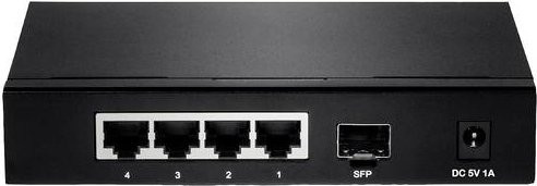 Trendnet TEG-S51SFP Netzwerk Switch, unmanaged, 4 x 10/100/1000 Mbps + 1 x Gigabit SFP, Schwarz - Bild 1