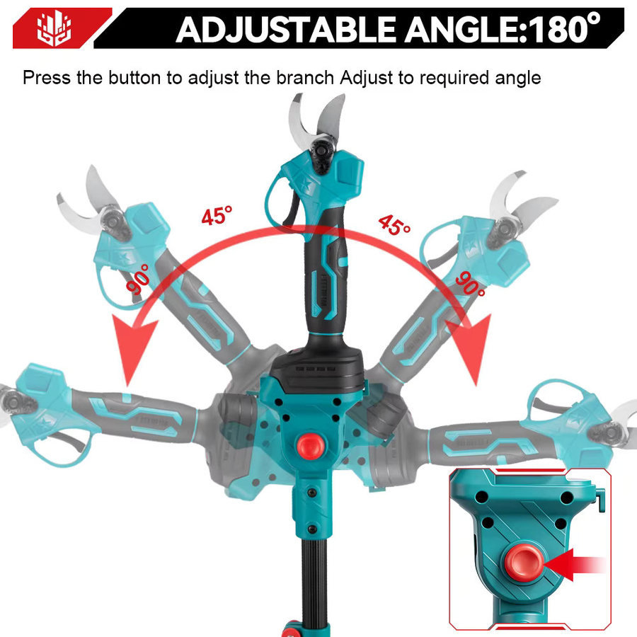 ONEVAN 4-in-1 Akku-Astschere mit Teleskopstange und bürstenlosem 3500W Motor als Elektro-Kettensäge und Hochastsäge für 18V oder 21V Akkus - Bild 5