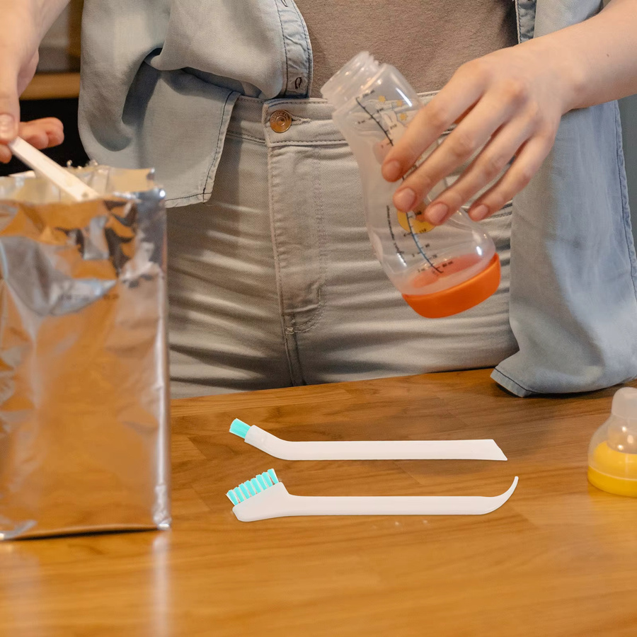 XUNYI 2-teiliges Babyflaschen-Reinigungsbürsten-Set in Weiß, BPA-frei - Bild 3