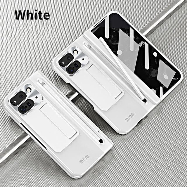 S Pen mit Scharnierschutz und Displayschutz für Google Pixel 10 Pro Fold und 9 Pro Fold Hülle mit Stylus Stift und klappbarem Halter Ständer in Weiß - Bild 1