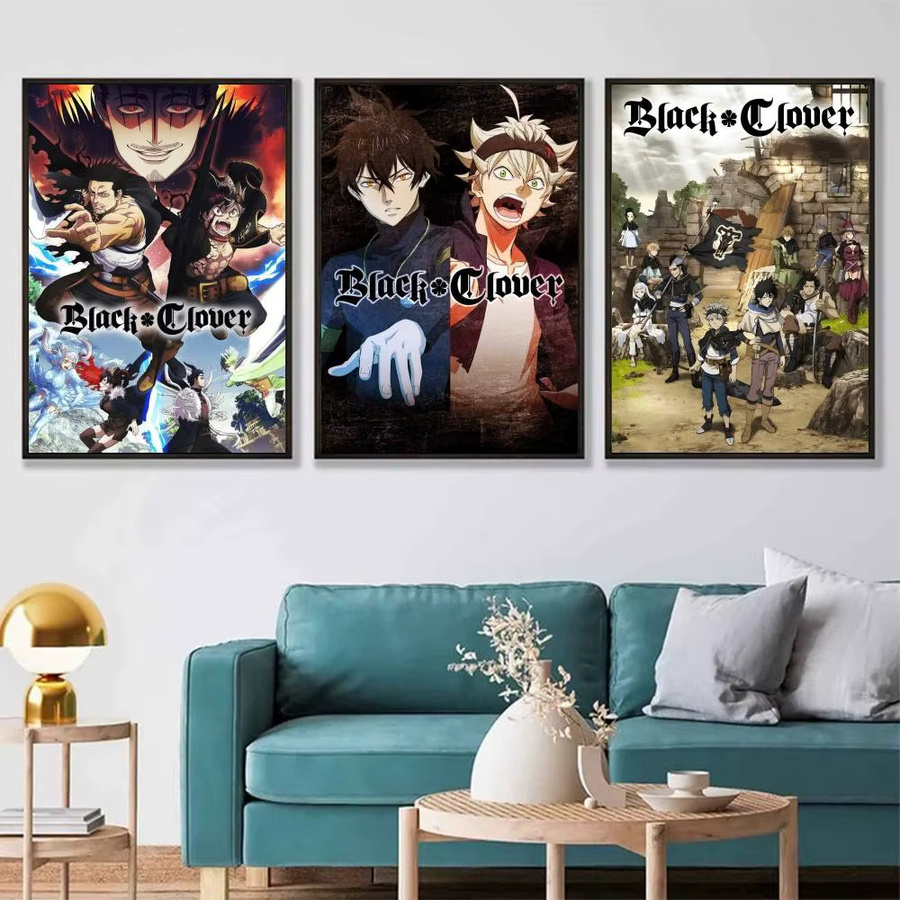 Black Clover Wandkunst Poster Aufkleber in Multicolour, wasserfester Wandaufkleber für Wohnzimmer und Schlafzimmer - Bild 2