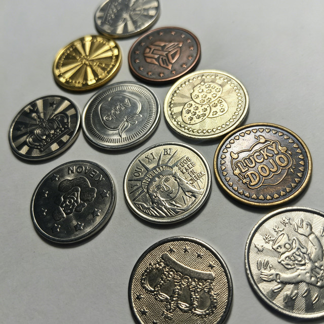 KFDER Arcade-Spielmarken, 100 Stück, Edelstahl/Verbundmaterial, Kronen-Token - Bild 1