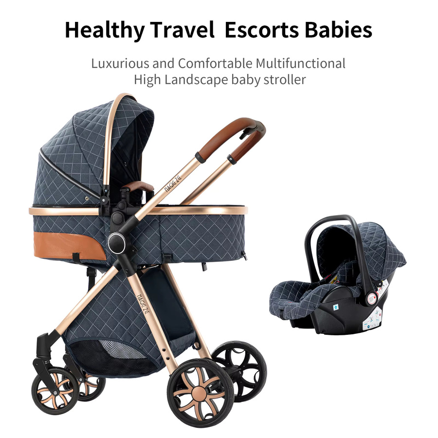 Magic ZC 2-in-1 Reisesystem Kinderwagen mit Schlafkorb aus Magnesiumlegierung in Braun - Bild 2