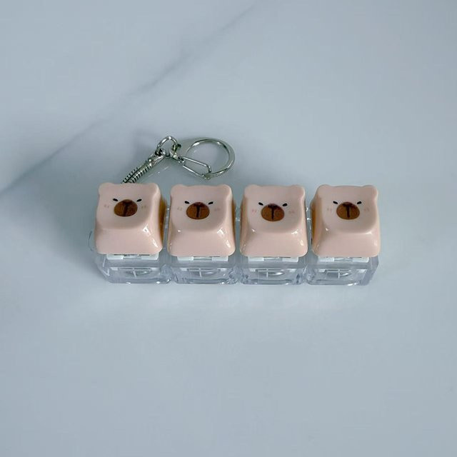 Capybara Tastatur Schlüsselanhänger, gray, Unisex - Bild 1
