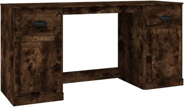 vidaXL Schreibtisch mit Schränken aus Holzwerkstoff in Räuchereiche, Braun, B/T/H: 150 x 75 x 75 cm - Bild 1