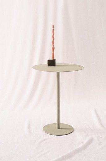 Jotex HEBY Beistelltisch aus Metall in Beige, rund und minimalistisch, Durchmesser: 50 cm, Höhe: 40 cm - Bild 1