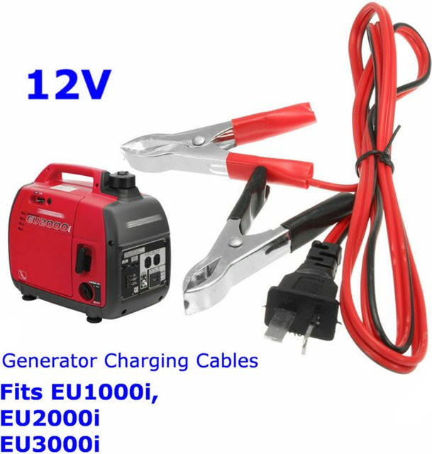 12V DC Ladekabel mit Krokodilklemmen in Rot für Honda Generatoren EU1000i und EU2000i - Bild 1