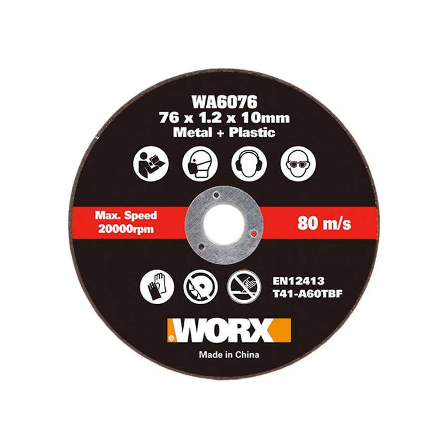 Worx Metallschneidewerkzeug für Akku-Mini-Winkelschleifer, Durchmesser: 76 mm, Schwarz - Bild 2
